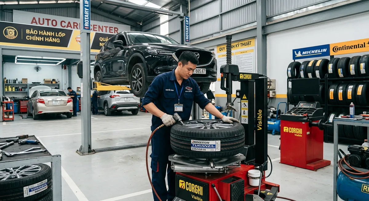 Kiểm tra bảo hành lốp xe chuyên nghiệp