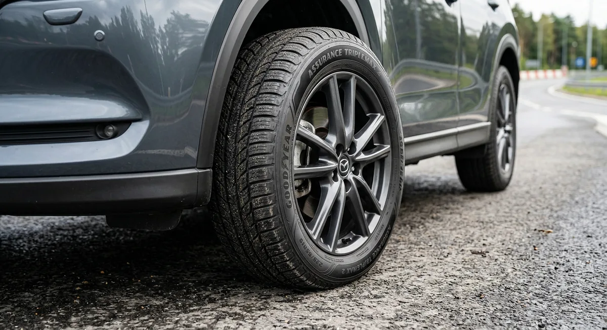 Cận cảnh mặt gai lốp Goodyear Assurance TripleMax với thiết kế rãnh sâu