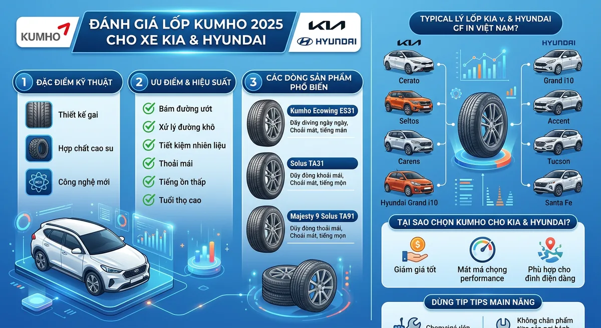 Gai lốp Kumho Crugen HP71 chuyên dụng cho SUV