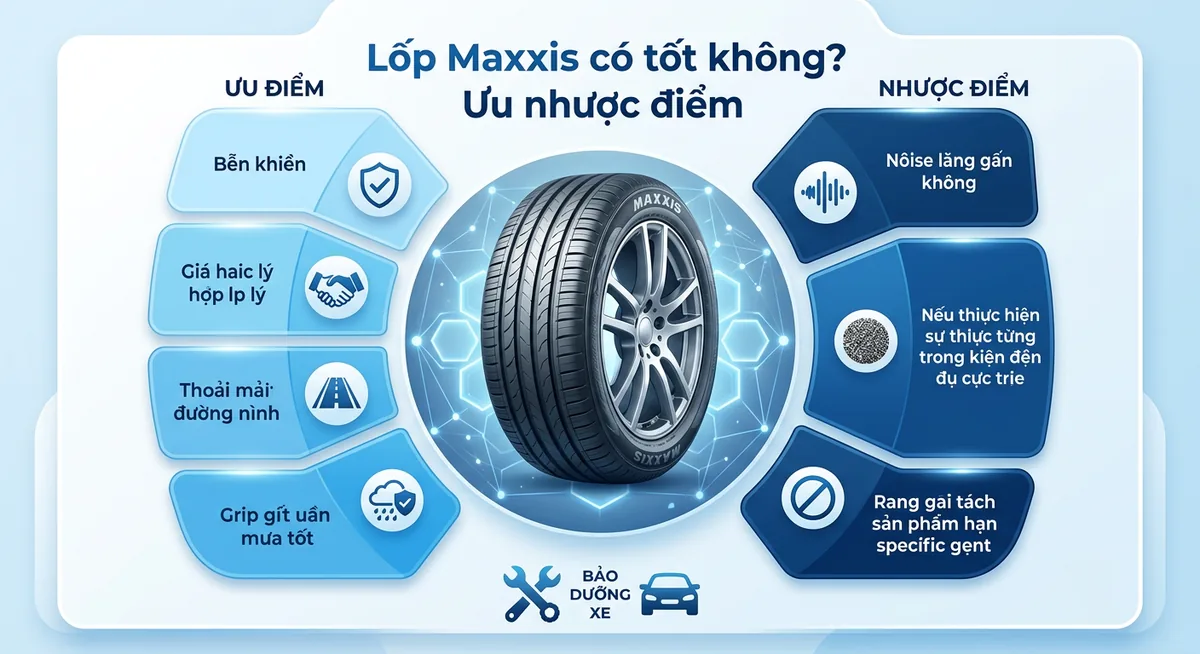 Cận cảnh vân lốp Maxxis với thiết kế rãnh thoát nước sâu