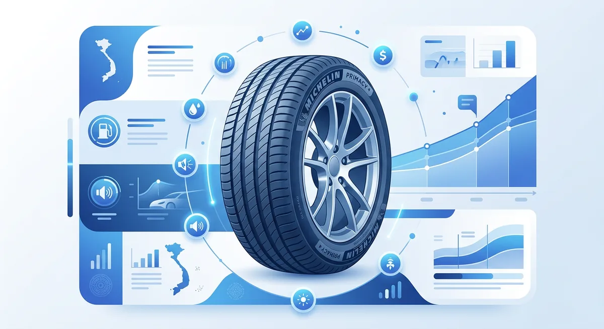 Lốp Michelin Primacy 4 kích thước 17 inch lắp trên xe sedan