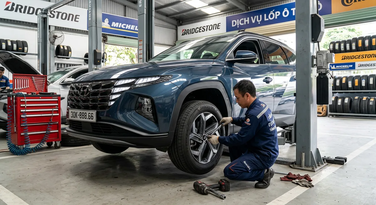 Bảo dưỡng lốp xe Hyundai Tucson 2025 đúng cách