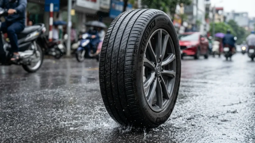 Lốp Xe Ô Tô Chạy Mùa Mưa Việt Nam