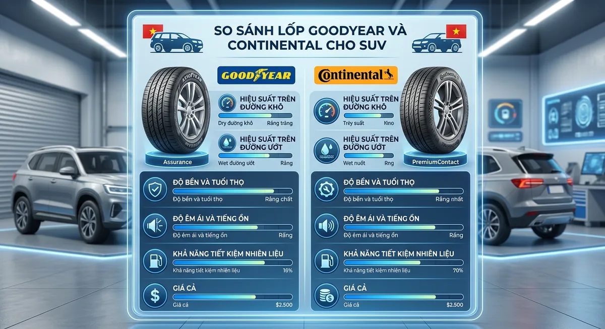 Lốp Continental UltraContact UC6 SUV vận hành dưới trời mưa