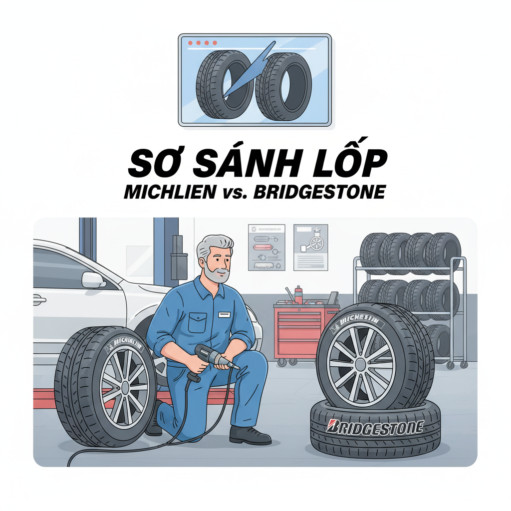 Kiểm tra áp suất lốp Michelin và Bridgestone định kỳ