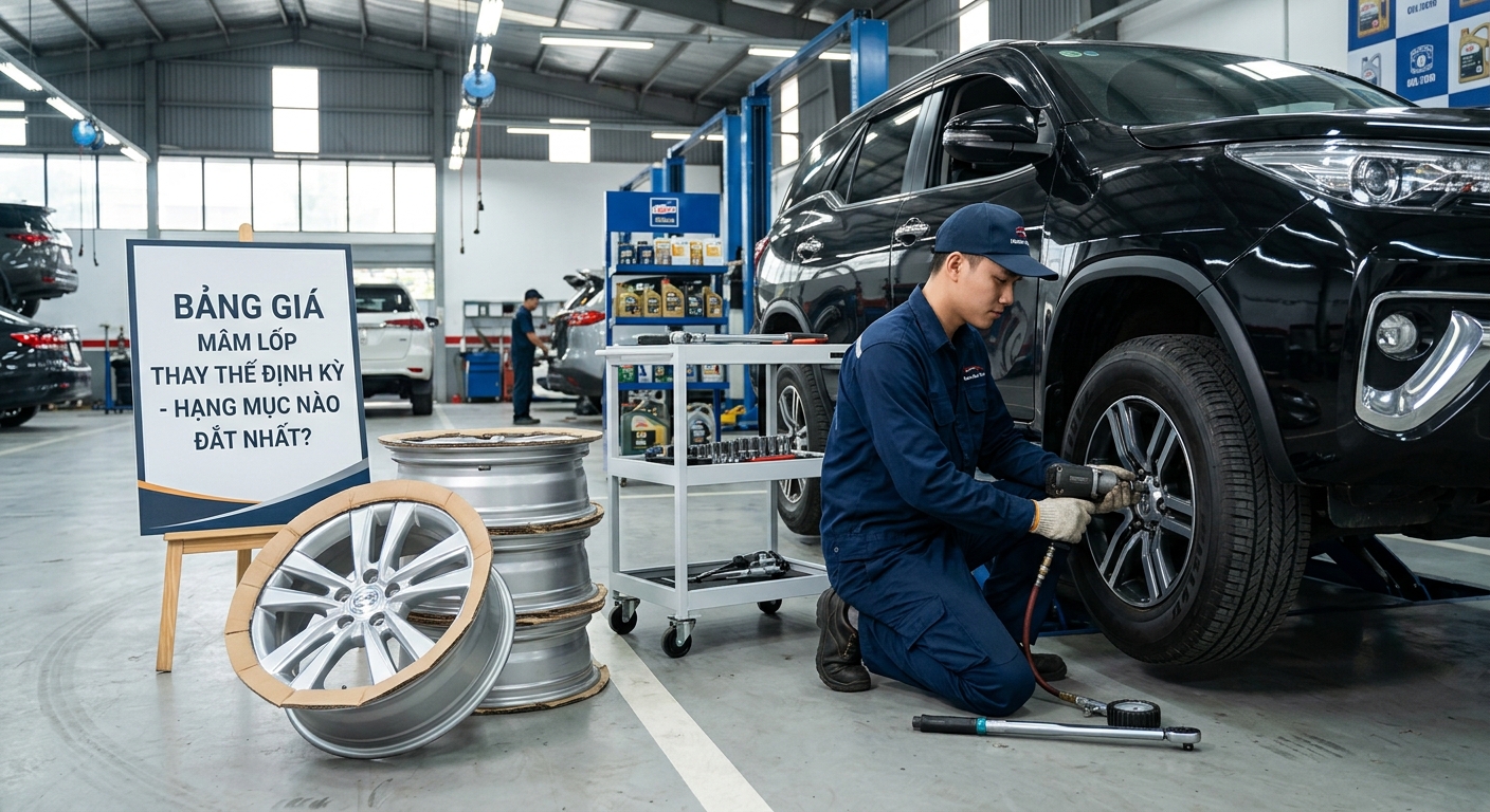 quy trình thay lốp xe chuyên nghiệp tại trung tâm uy tín