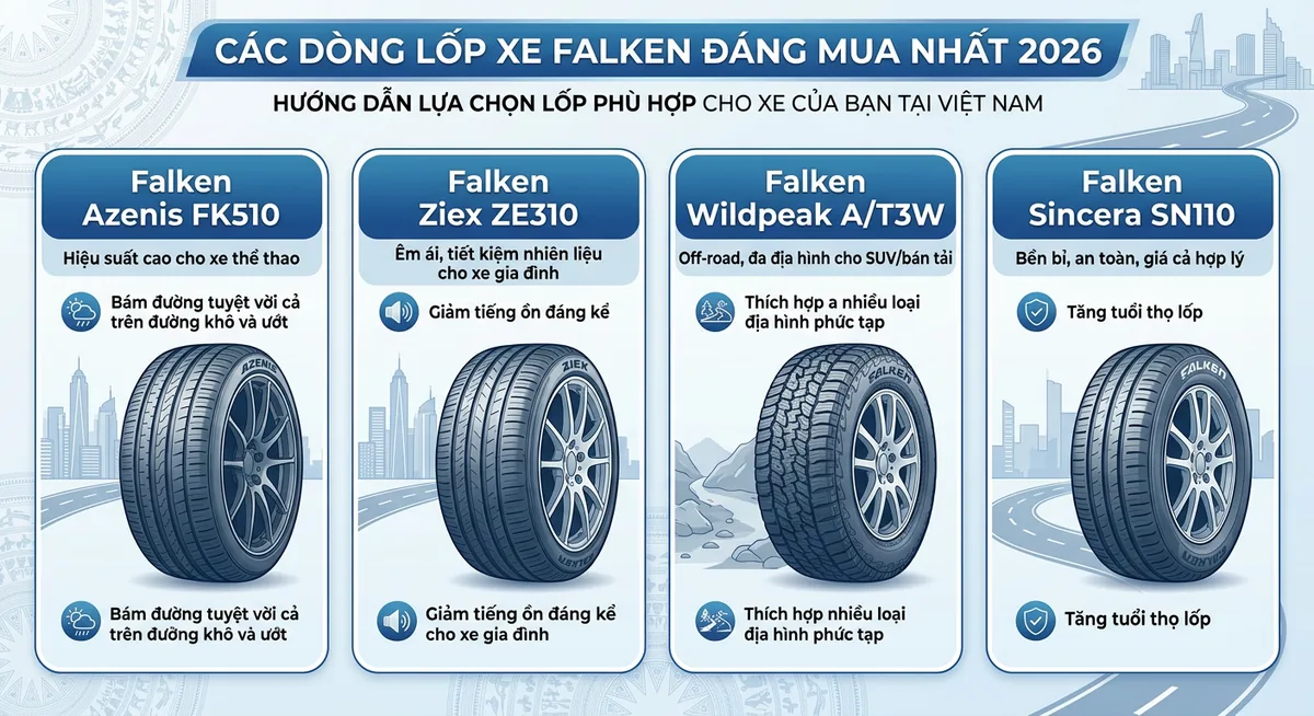 Lốp Falken Wildpeak A/T4W cho xe SUV và bán tải 2026