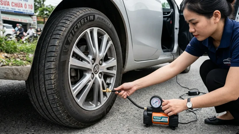 Cách Dùng Bơm Lốp Mini Ô Tô Cắm Tẩu Sạc