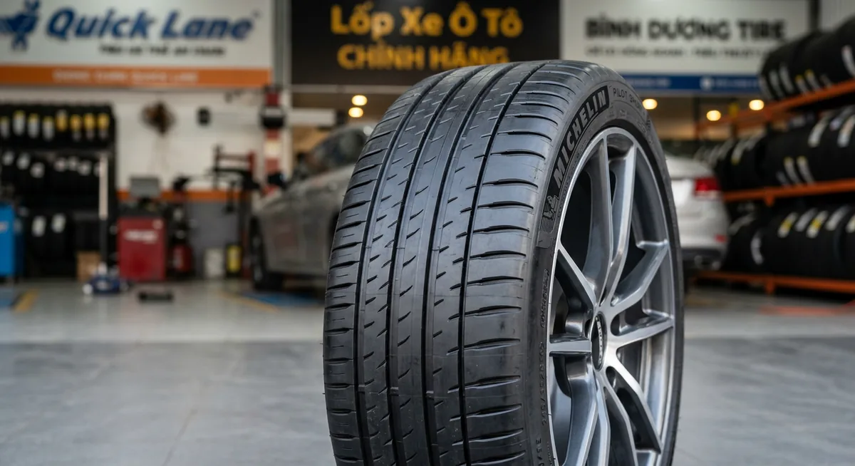 Kiểm tra lốp xe ô tô chính hãng tại trung tâm dịch vụ Bình Dương