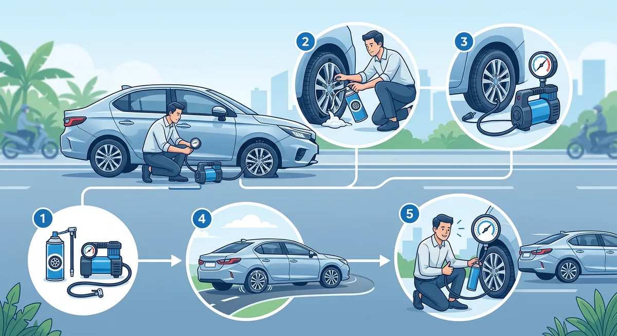 thao tác kết nối bơm mini với <a href=