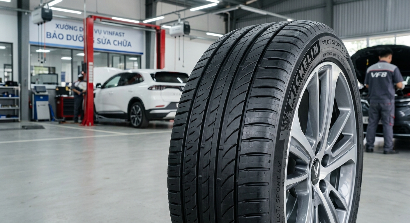 Cấu tạo lốp xe điện chuyên dụng cho VinFast VF8 với lớp bọt xốp chống ồn