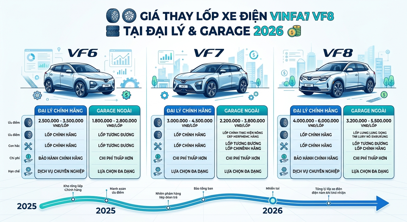VinFast VF7 thay lốp Michelin Pilot Sport EV tại garage chuyên nghiệp