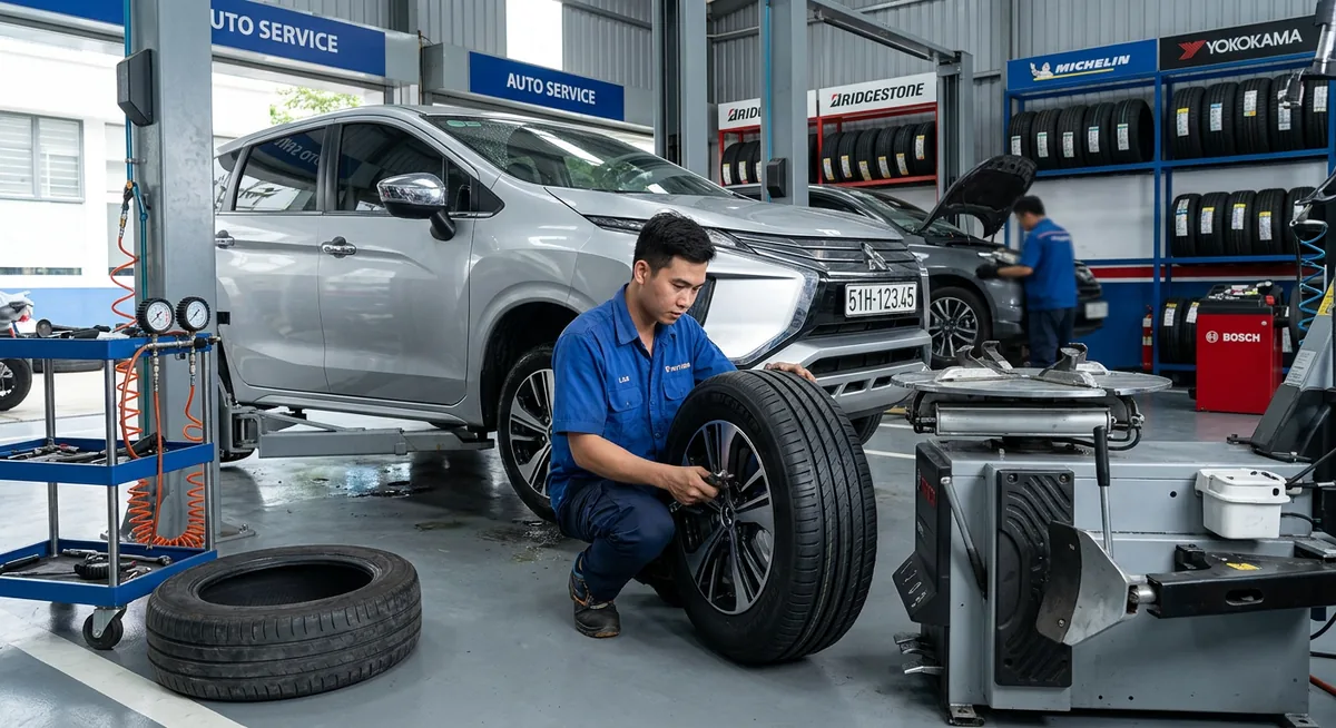 Kiểm tra áp suất lốp xe thường xuyên để phòng tránh trượt nước