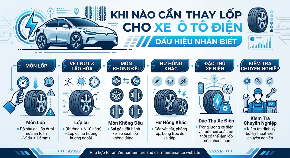 Kiểm tra độ mòn lốp xe điện bằng thước đo chuyên dụng