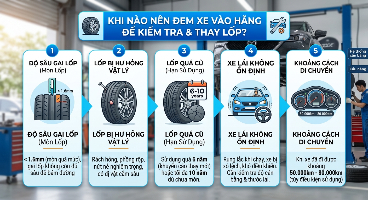 Máy cân chỉnh thước lái 3D tại trung tâm dịch vụ lốp