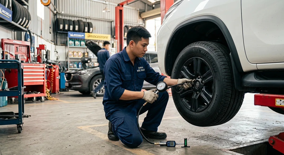 Cân chỉnh thước lái bằng máy laser hiện đại