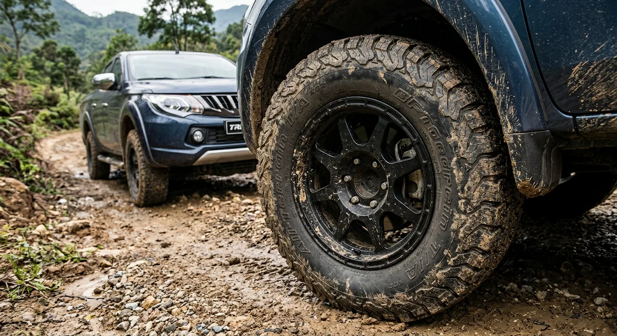 Kinh nghiệm chọn lốp offroad cho xe bán tải Triton trên địa hình bùn lầy