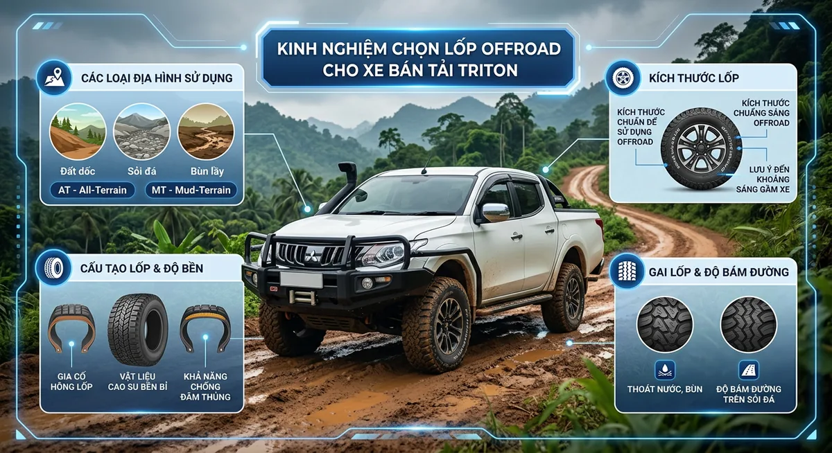 Thông số lốp xe Mitsubishi Triton Athlete 265/60R18