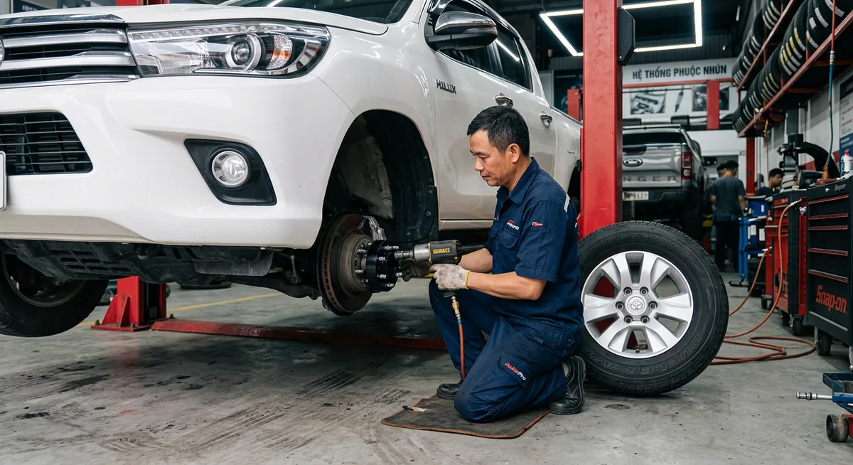 Kiểm tra xe tại trung tâm đăng kiểm