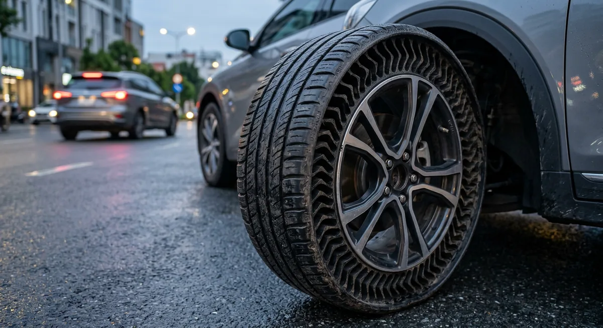 Cấu tạo chi tiết của lốp nguyên khối không hơi Michelin Uptis