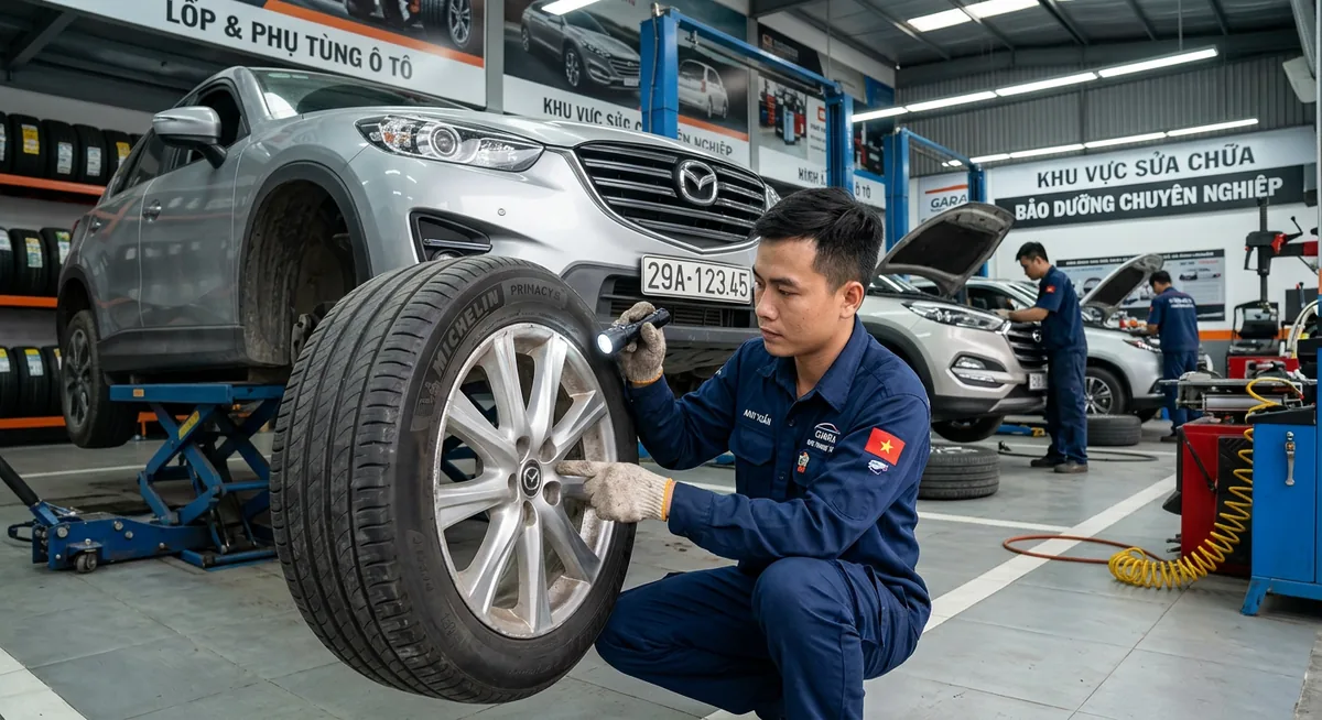 Kiểm tra áp suất lốp thường xuyên giúp phòng ngừa chửa lốp