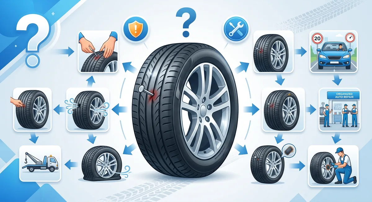 Cấu trúc bên trong lốp xe khi bị đinh đâm xuyên qua