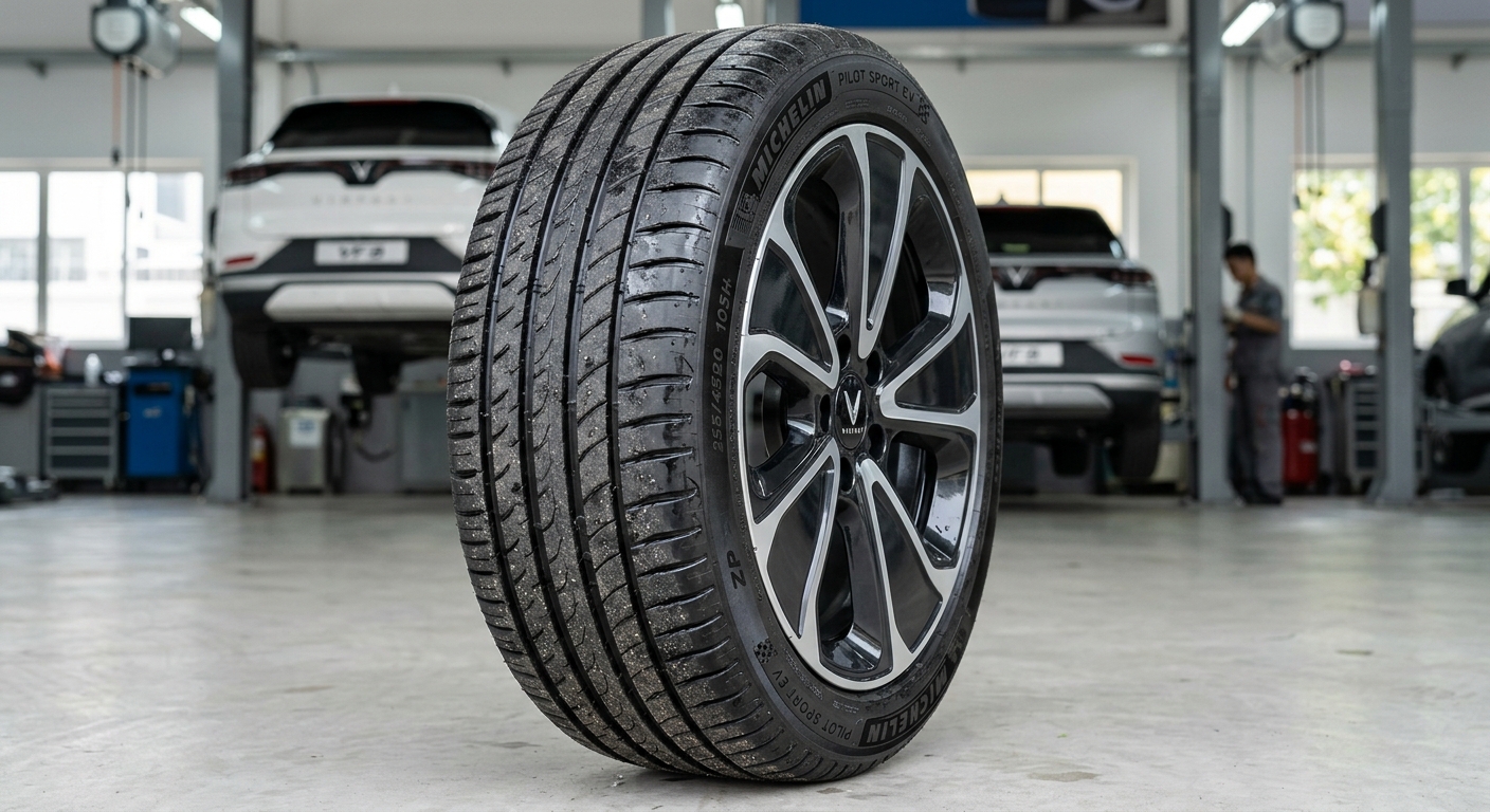 Cấu trúc thành lốp run-flat dày giúp xe điện di chuyển khi mất hơi