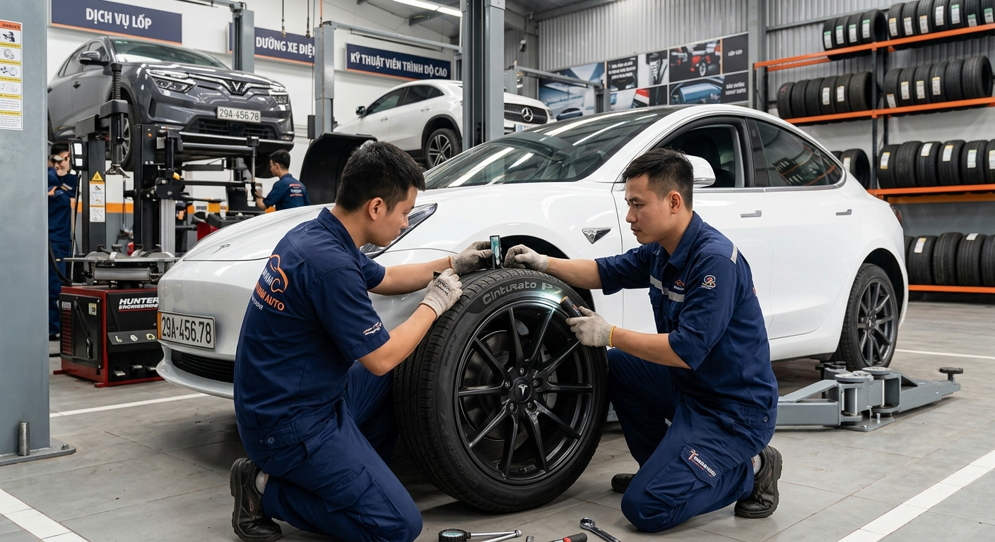 Công nghệ lốp tự vá cho xe điện thay thế run-flat
