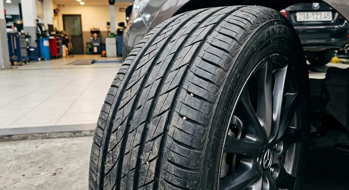 Hình ảnh so sánh gai lốp xe lướt tháo xe và lốp cũ