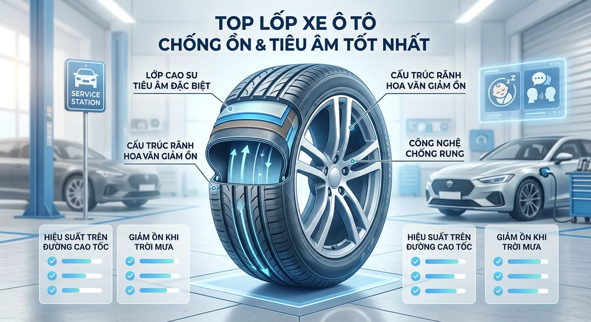 Công nghệ bọt biển tiêu âm bên trong lòng lốp xe