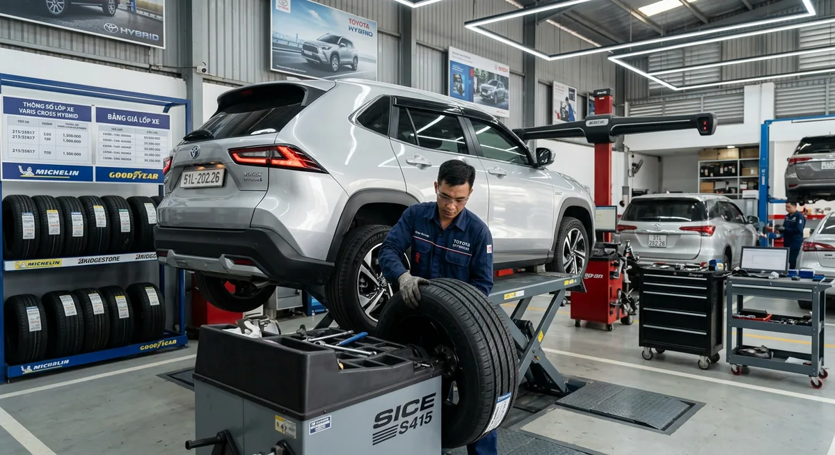 Cân chỉnh thước lái chuyên nghiệp cho Toyota Yaris Cross Hybrid