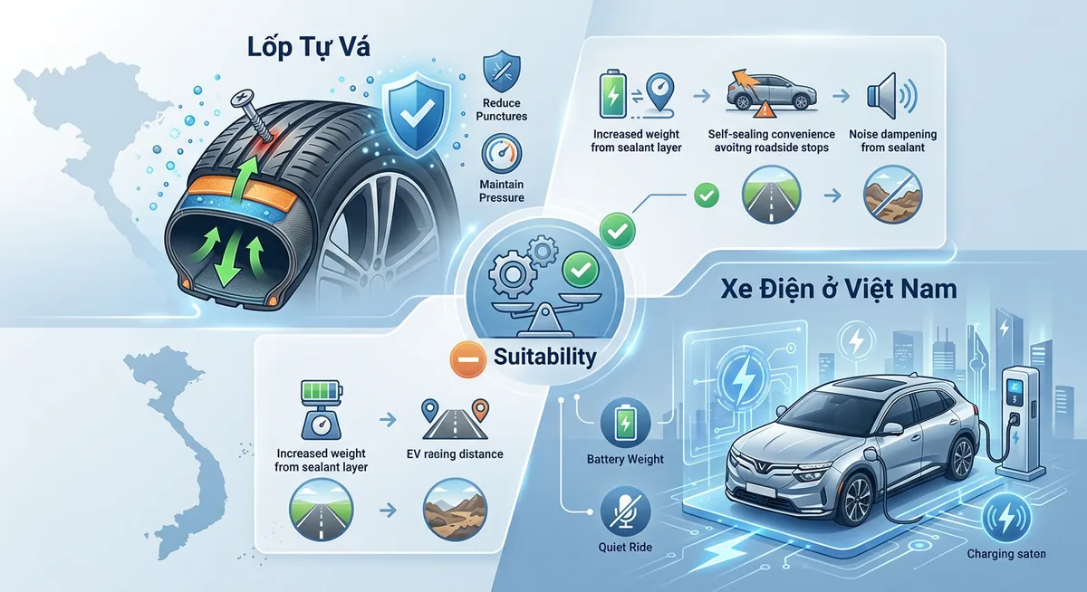 Thử nghiệm lốp tự vá trên điều kiện đường xá tại Việt Nam