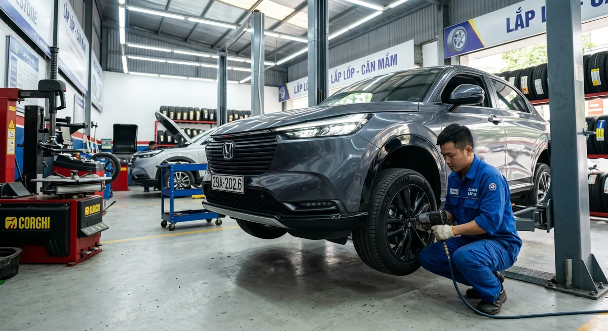 Quy trình thay lốp chuyên nghiệp cho Honda HR-V 2026 tại trung tâm dịch vụ