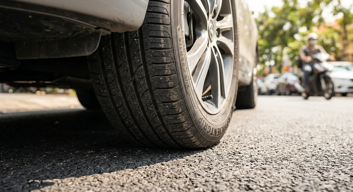 Sự biến động áp suất lốp theo nhiệt độ môi trường buổi trưa