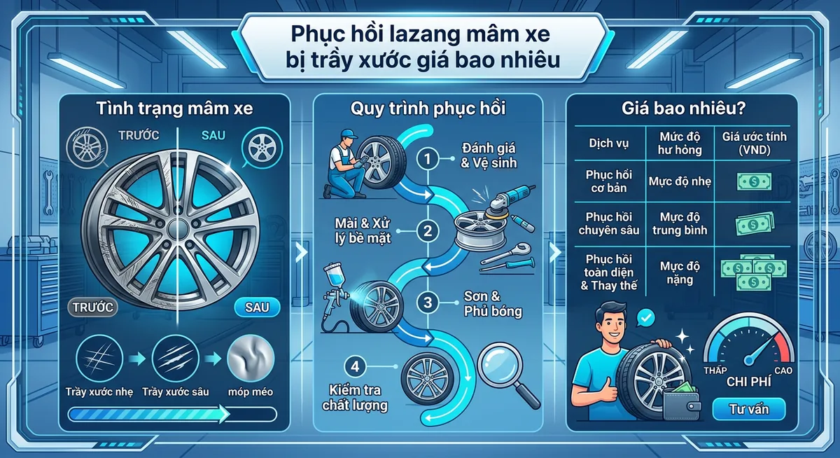 Công nghệ phay mâm CNC hiện đại giúp phục hồi mâm xe như mới