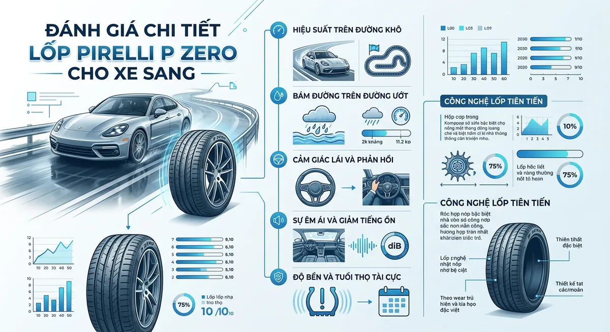 Thiết kế gai lốp Pirelli P Zero tối ưu thoát nước