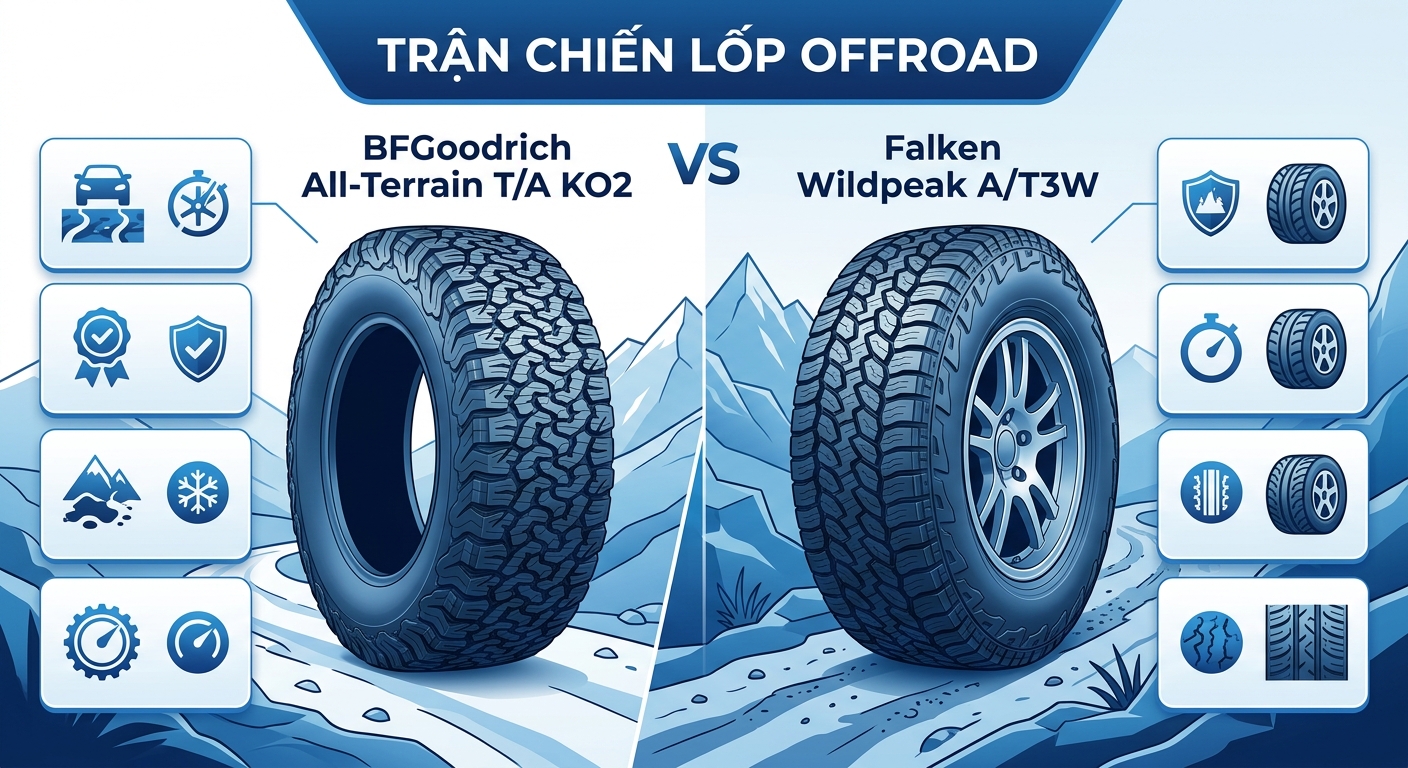 Cận cảnh rãnh gai lốp Falken Wildpeak AT3W với công nghệ 3D Canyon Sipes