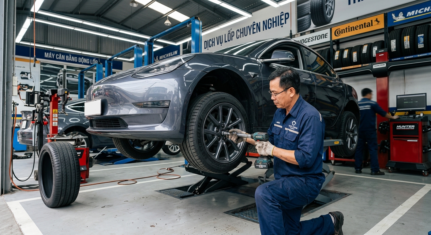 Kiểm tra áp suất lốp xe điện định kỳ