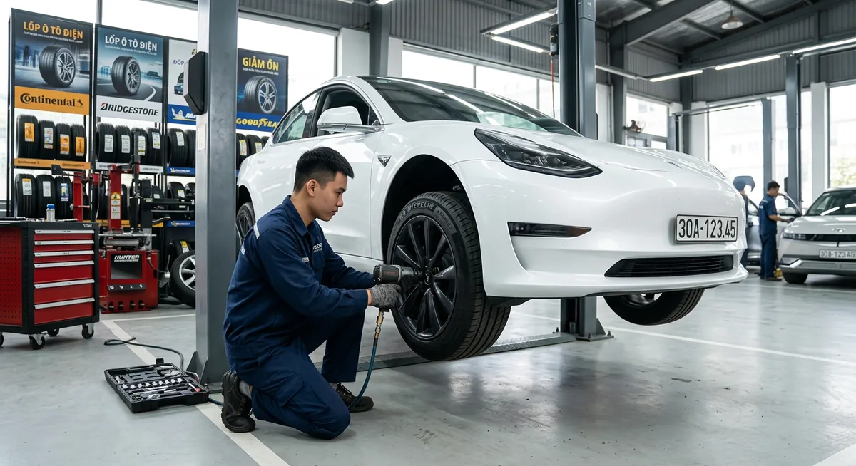 Kiểm tra áp suất lốp xe điện định kỳ