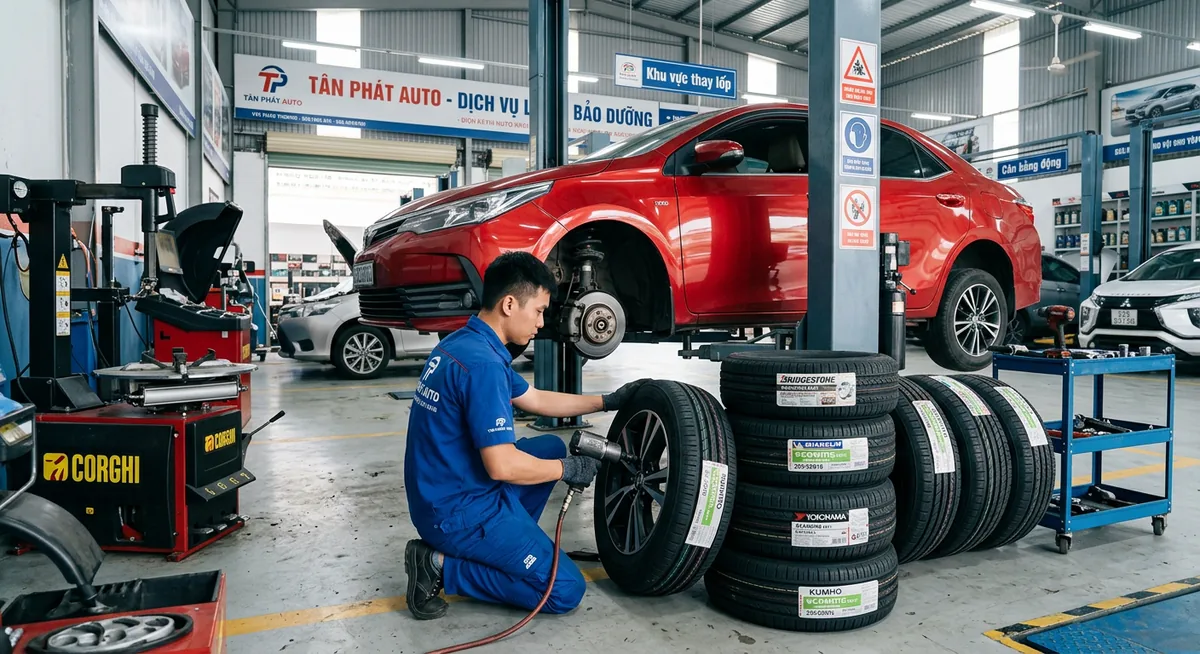 Kiểm tra lốp ô tô định kỳ để đảm bảo an toàn