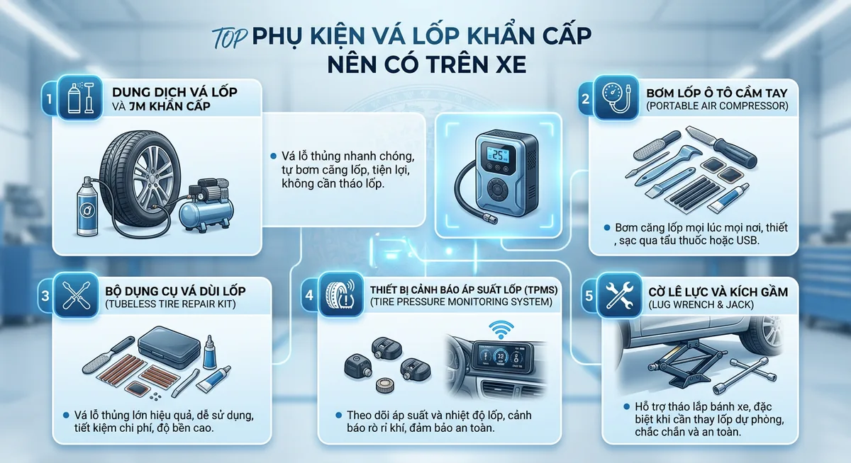 Hướng dẫn sử dụng bộ vá lốp khẩn cấp trên <a href=