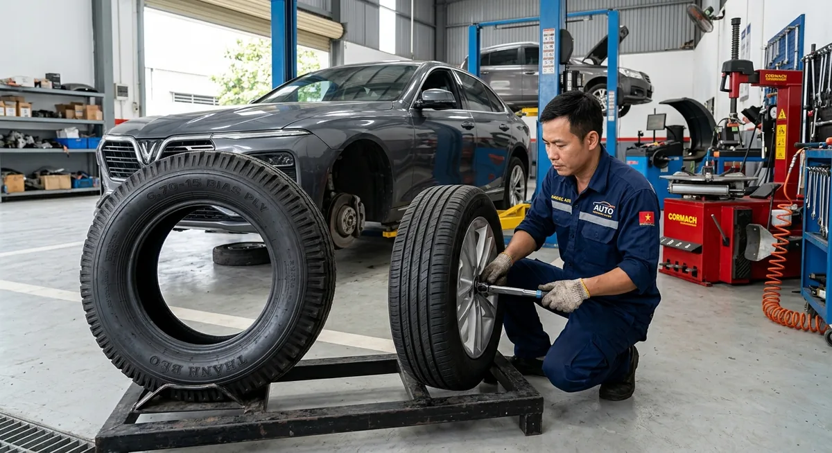 Kiểm tra thông số kỹ thuật trên hông lốp xe