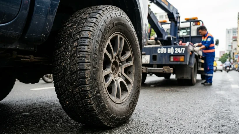 Khi Nào Xe Cẩu Cứu Hộ Không Chở Được Xe Bị Xịt Lốp