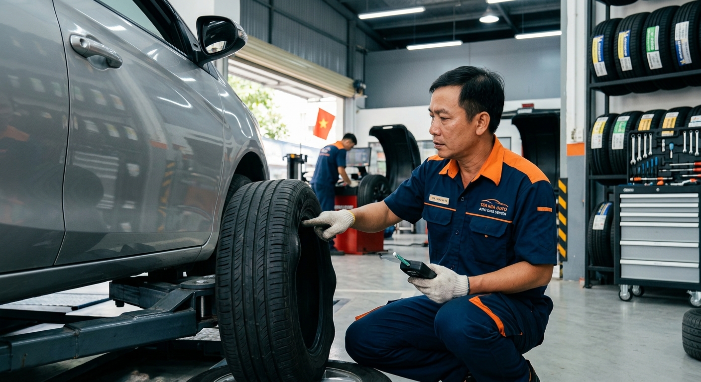 Kiểm tra áp suất lốp định kỳ giúp ngăn ngừa lốp bị phồng