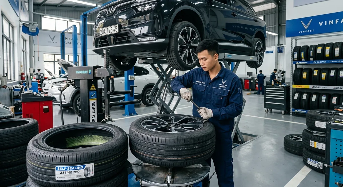 Máy móc chuyên dụng vá lốp Self-sealing cho xe điện