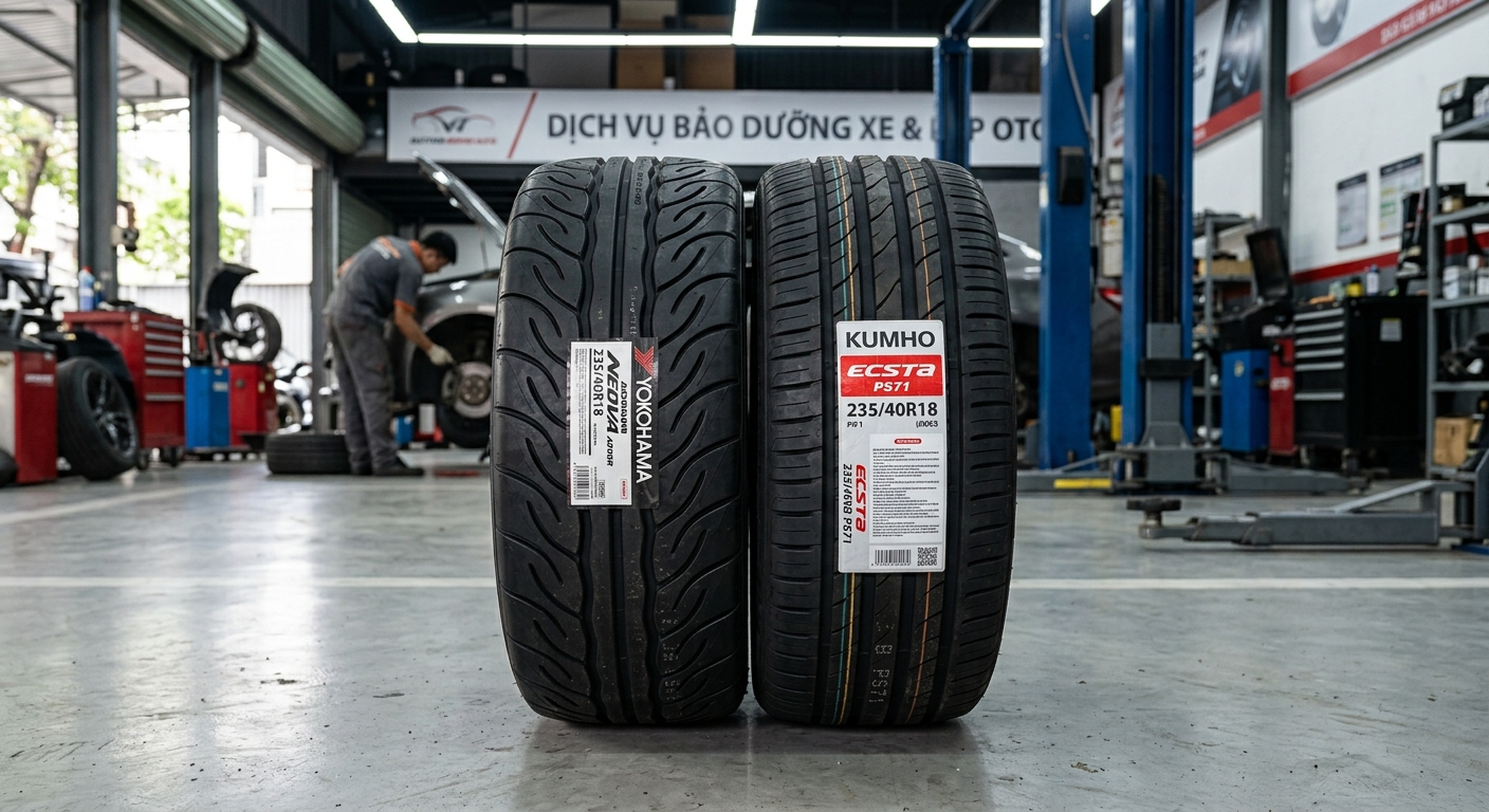 Test hiệu năng phanh ướt Yokohama vs Kumho